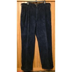 Bugle‎ Boy Corduroy Pants Men 38x32 Blue Pleated Cuffed Cotton Vintage Y2K